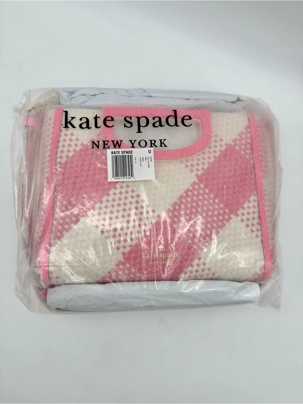 Kate Spade New York Alexia Gingham Crossbody Clutch Bag Wild Rose Pink